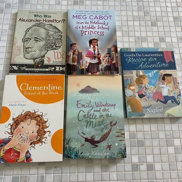 Tween Girl Book Lot - Alex. Hamilton; MiddleSchool Princess Notebook; Clementine - Picture 1 of 5